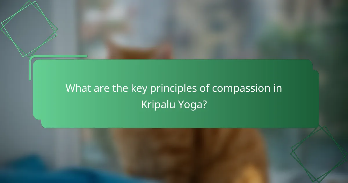 What are the key principles of compassion in Kripalu Yoga?