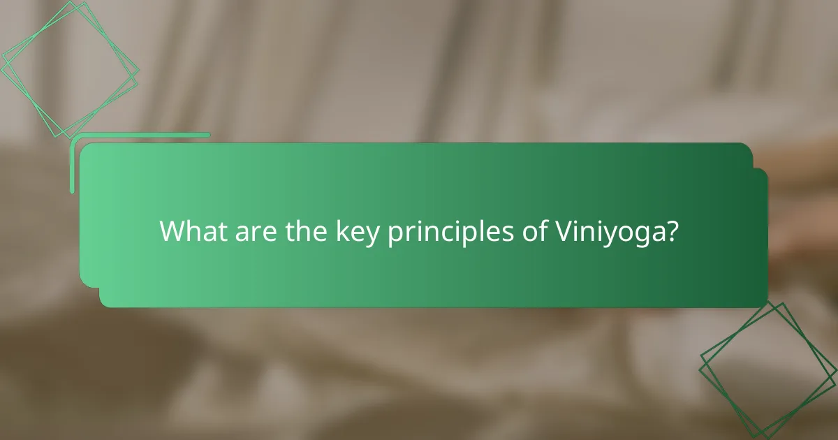 What are the key principles of Viniyoga?